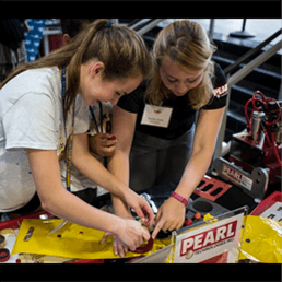 Kids working with Pearl equipment